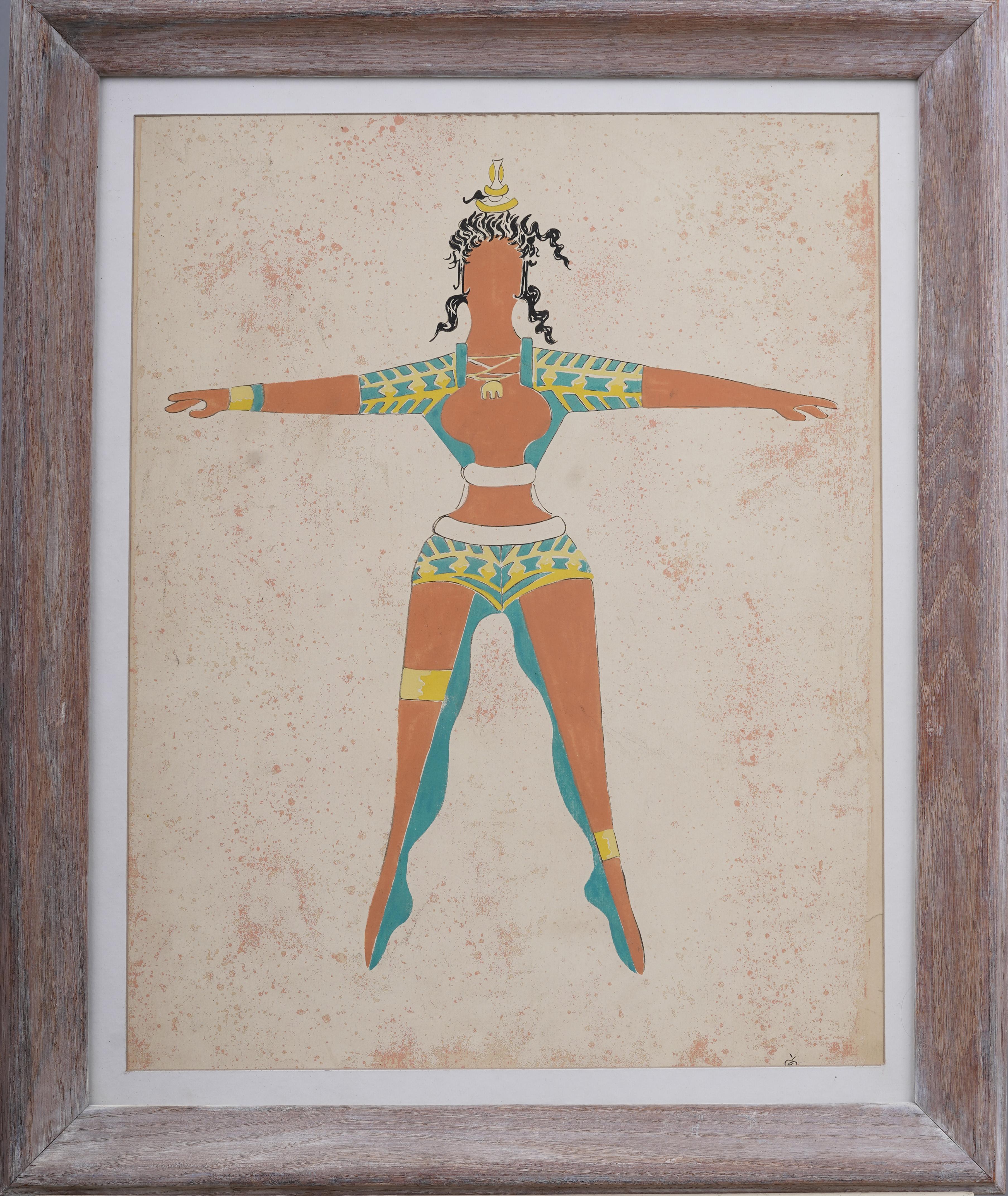 Impresión del diseño del vestuario de ballet de Joan Junyer de "El Minotauro" 1947