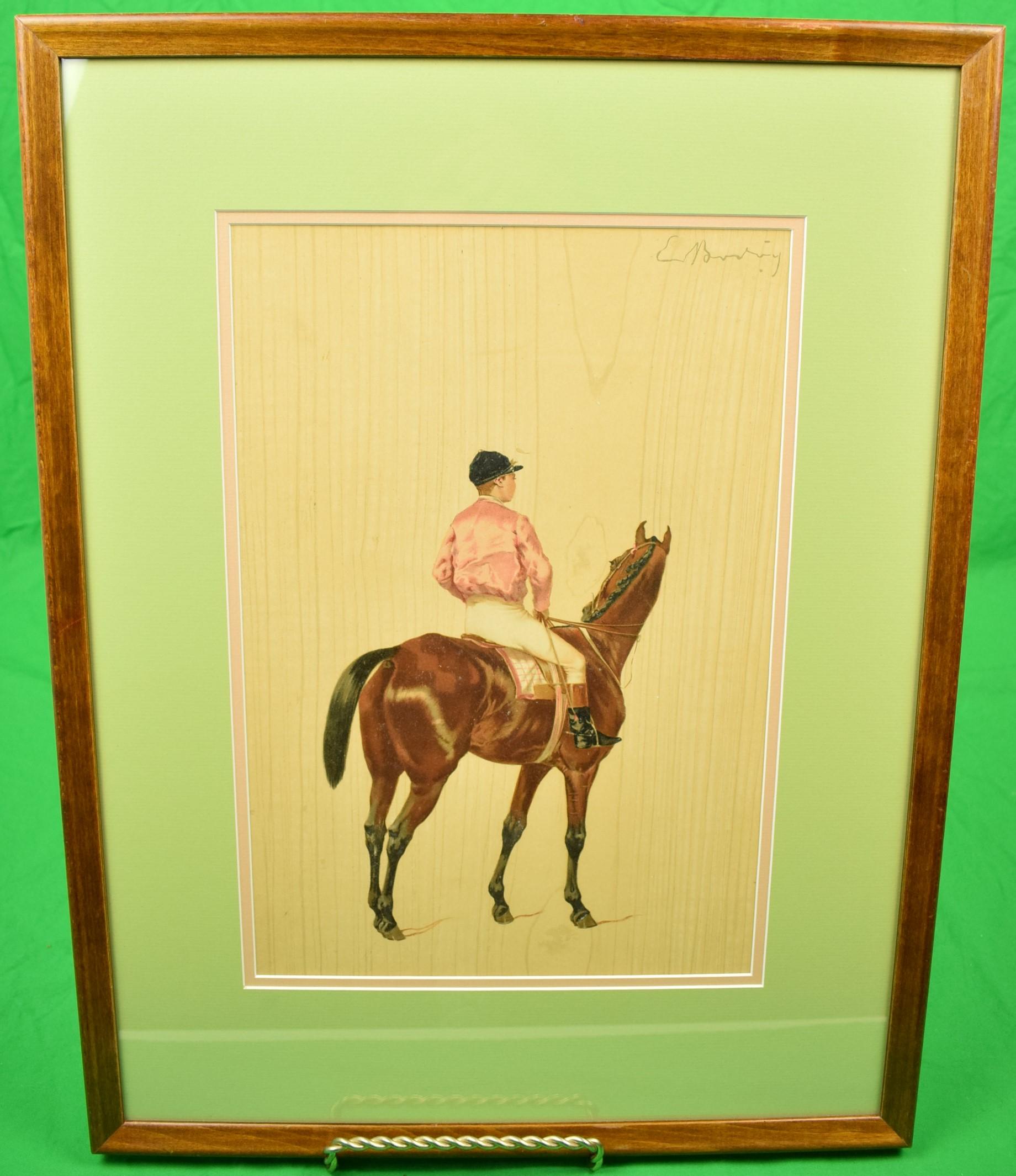 Jockey w/ Pink Silks - Print by Unknown