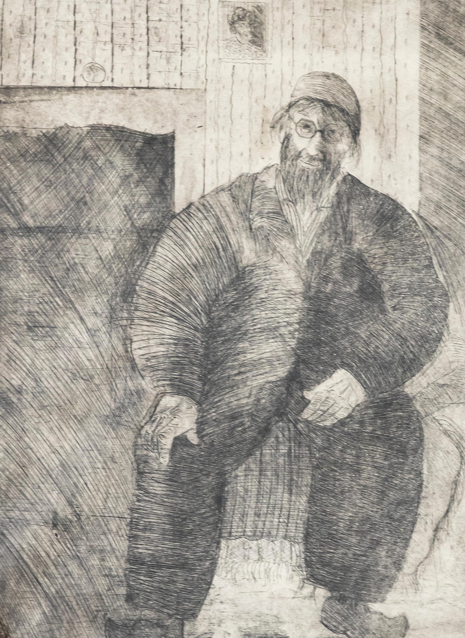 Johan Gobert - Gravure encadrée de 1977, Portrait d'un danois - Print de Unknown