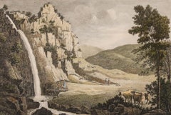 John Boydell (1720-1804) - Gerahmter Kupferstich von 1750, Ansicht von Rhaidder Fawr