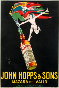 "John Hopps & Sons (small)" Original Vintage Italian 1920s Beverage Poster