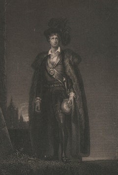 John Rogers after Sir Thomas Lawrence - Engraving, Hamlet at the grave of Yorick