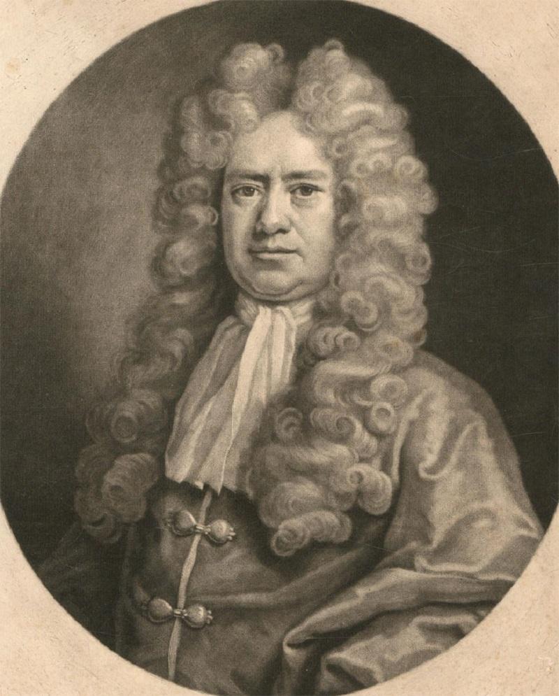 Unknown Portrait Print - John Smith after Michael Dahl - 1719 Mezzotint, Mr Joseph Martyn