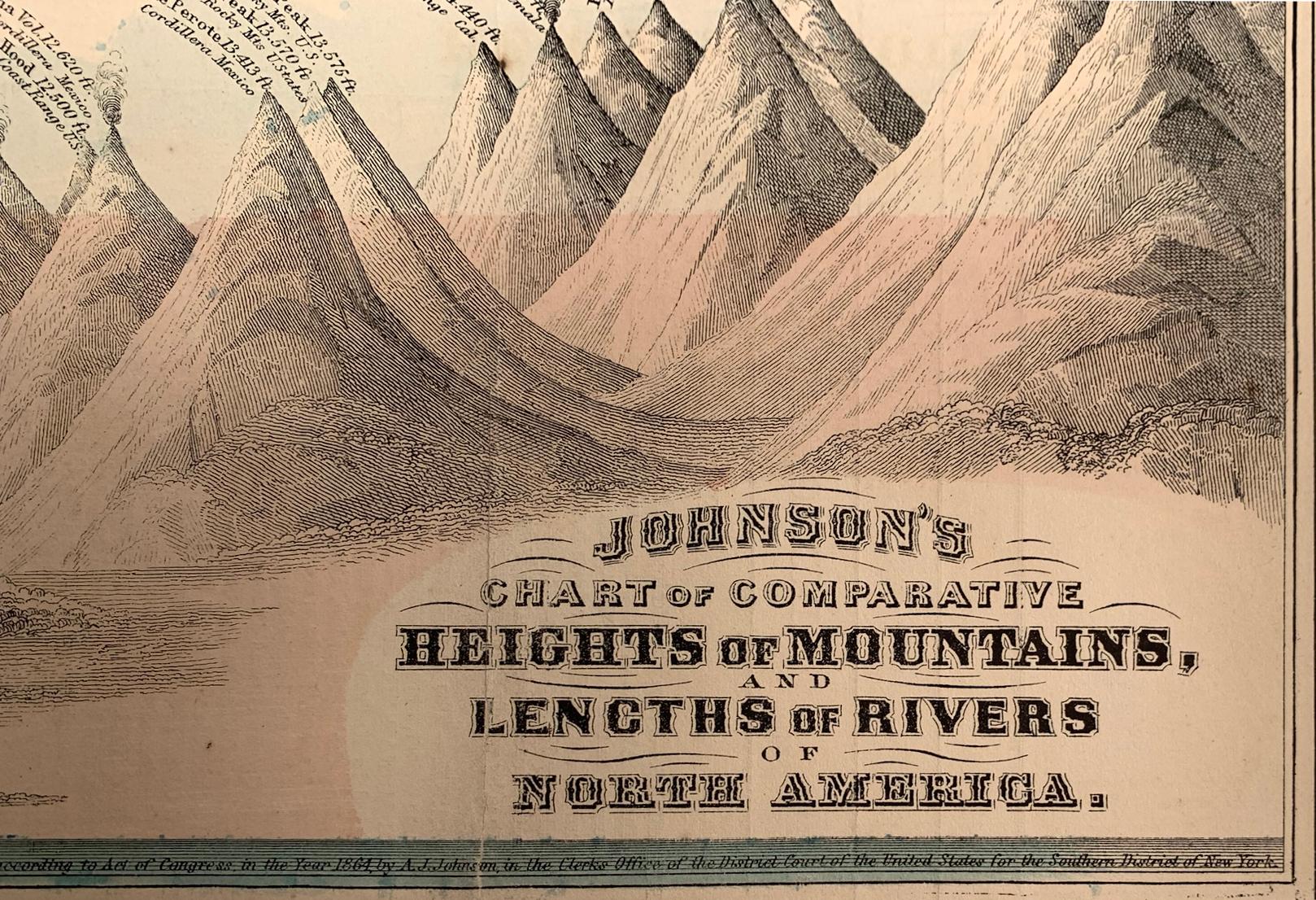 Original Johnson and Ward's 1864 handkolorierte Karte 