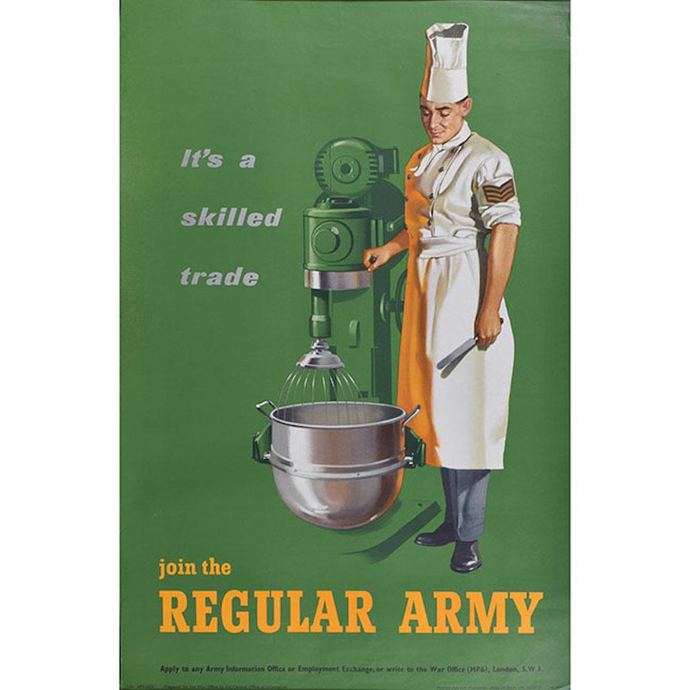 'Join The Regular Army: A Skilled Trade' 1950s British Army Recruitment Poster