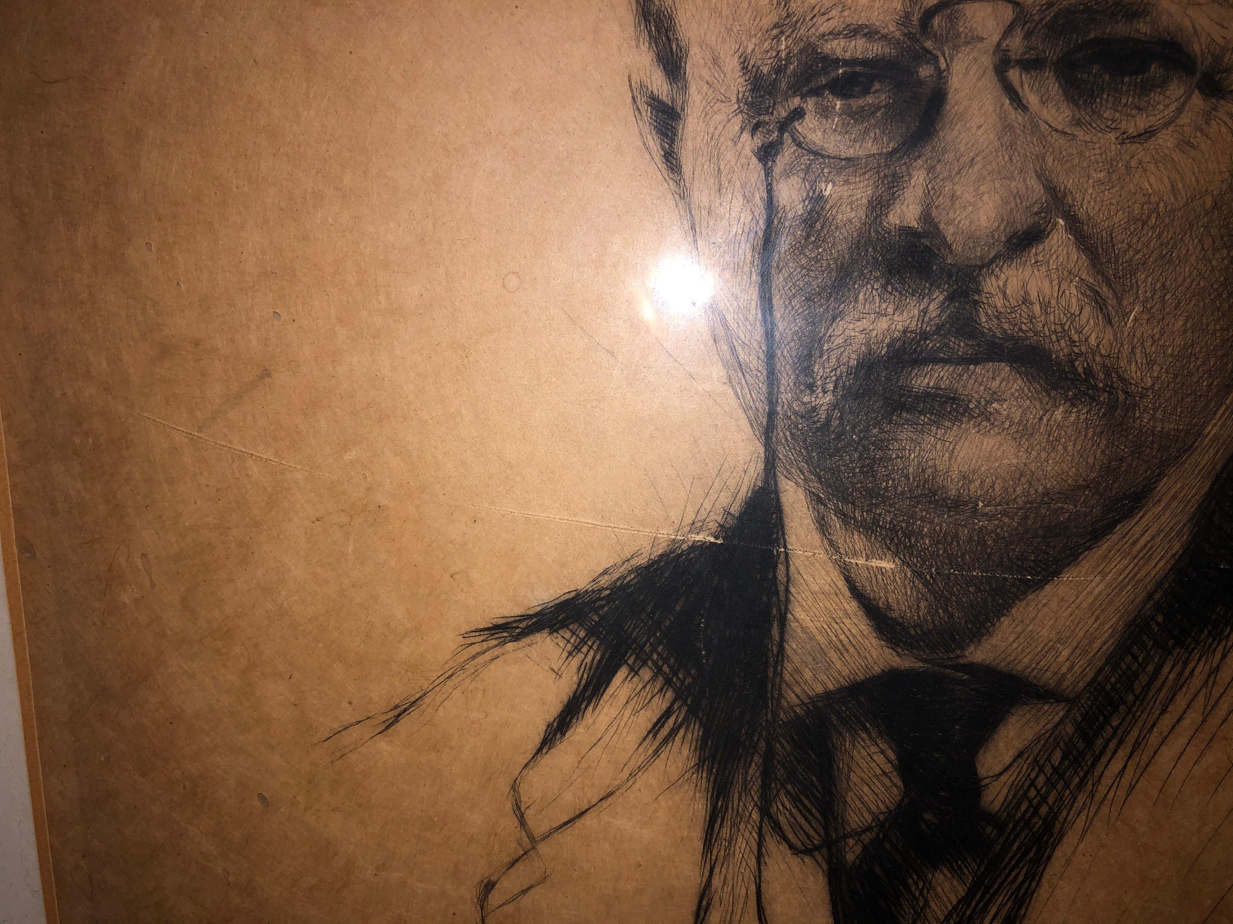 Joseph Nuyttens Teddy Roosevelt Etching  - Brown Portrait Print by Unknown