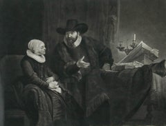 Josiah Boydell after Rembrandt - 1781 Mezzotint, The Preacher and his Wife