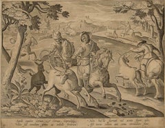 Karel van Mallery (1571–1635) after Jan van der Straet - Engraving, Deer Hunting