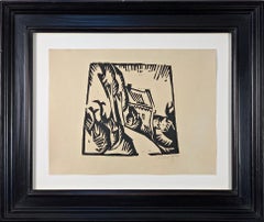 Karl Schmidt-Rottluff Haus mit Pappeln 1913 Woodcut German Expressionism