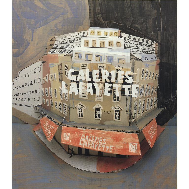 Katsuhiko Hibino 'Galerie Lafayette' 1988- Litografia offset- Firmata in vendita 1