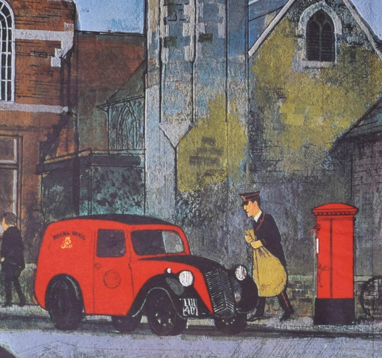 Keeping in Touch: The Post Office in Town, originales Vintage-Poster aus Cambridge (Realismus), Print, von Unknown
