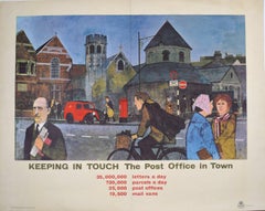 Tenersi in contatto: The Post Office in Townes, manifesto originale d'epoca di Cambridge