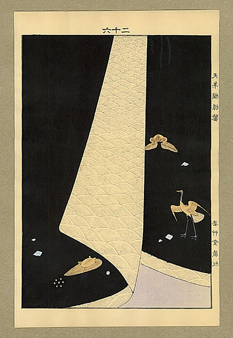 Unknown Abstract Print - Kimono Design Woodblock Print - 7