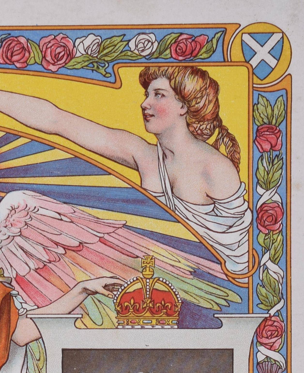 Cena dell'incoronazione del re Edoardo VII 1902 invito originale d'epoca litografia 1