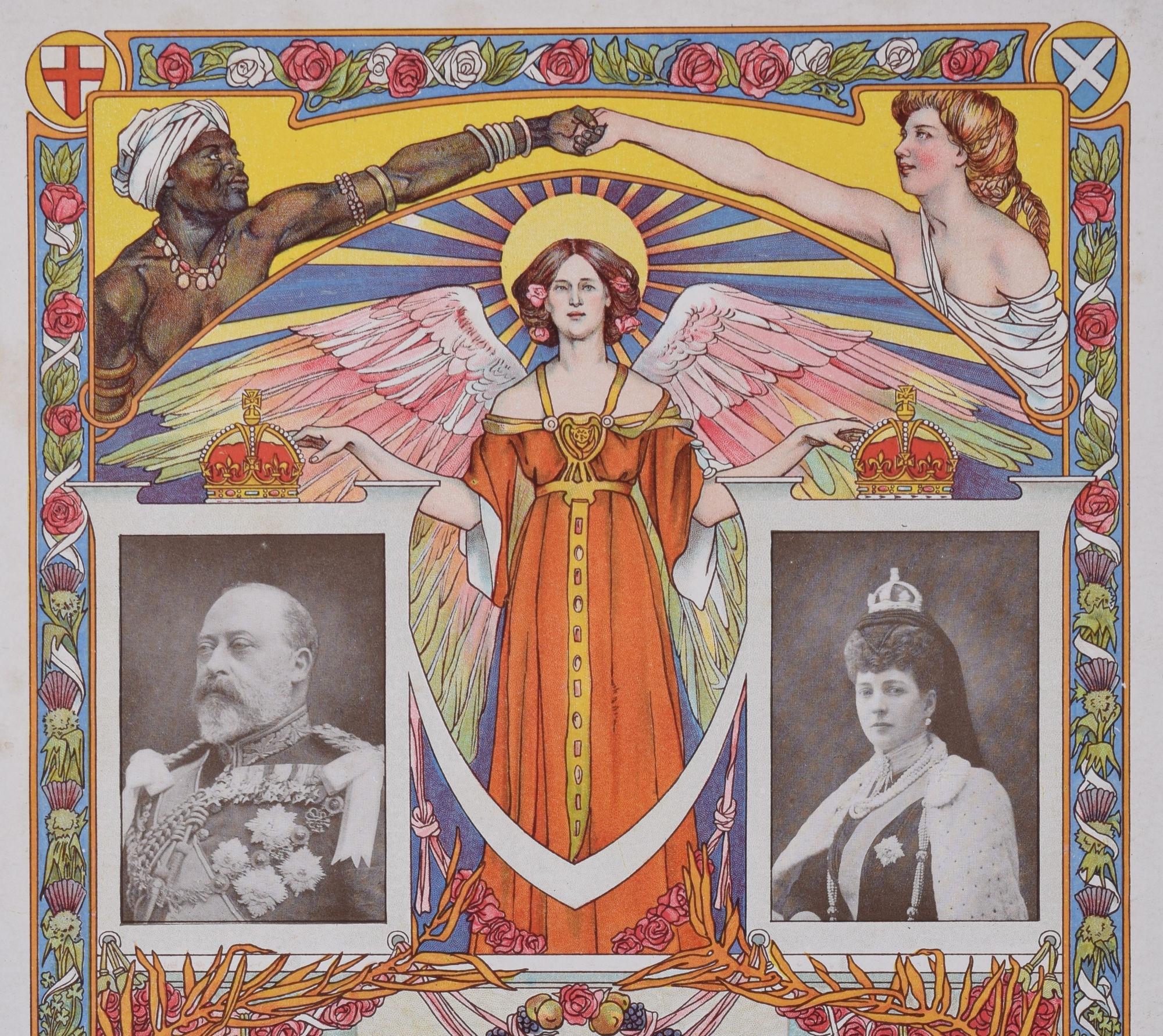 Cena dell'incoronazione del re Edoardo VII 1902 invito originale d'epoca litografia 3