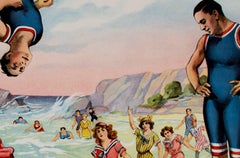 "Knapp e Listette: Un duo di buffoni", litografia originale a colori vista spiaggia