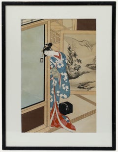 Kokan Shiba (1747-1818) - Framed Japanese Woodblock, A Beauty
