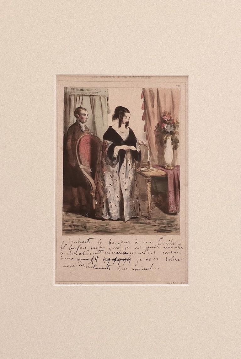 La Boite Aux Lettres - Original Lithograph on Paper - 19th Century - Print by Unknown