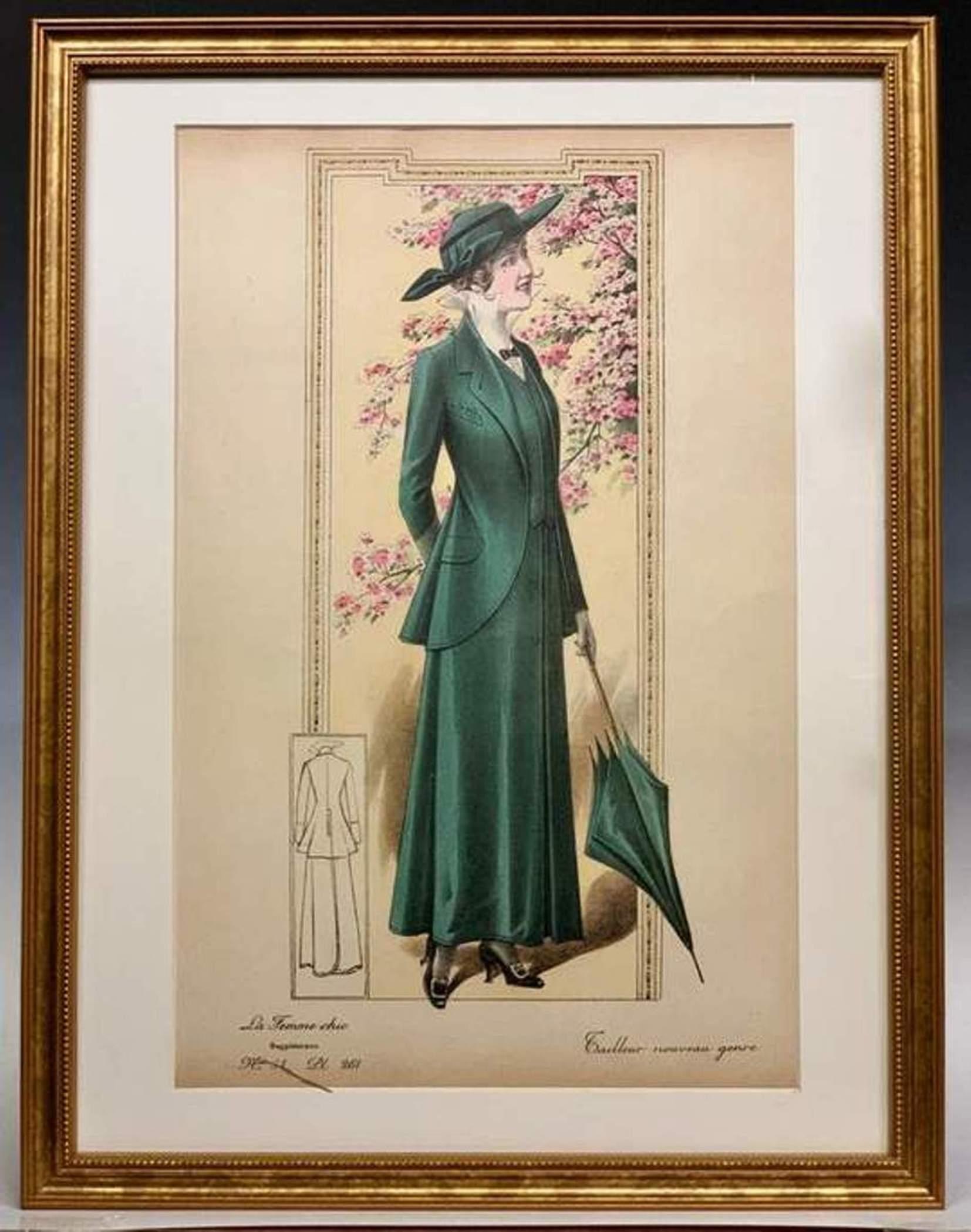 'La Femme Chic' French Belle Époque Fashion Prints, Framed Set of 12 9