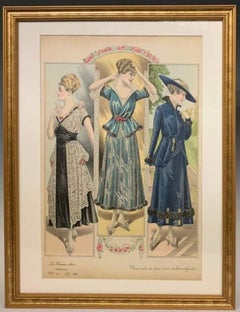 'La Femme Chic' French Belle Époque Fashion Prints, Framed Set of 12