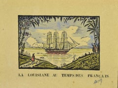 La Louisiane au Temps des Français - Woodcut Print - Early 20th Century