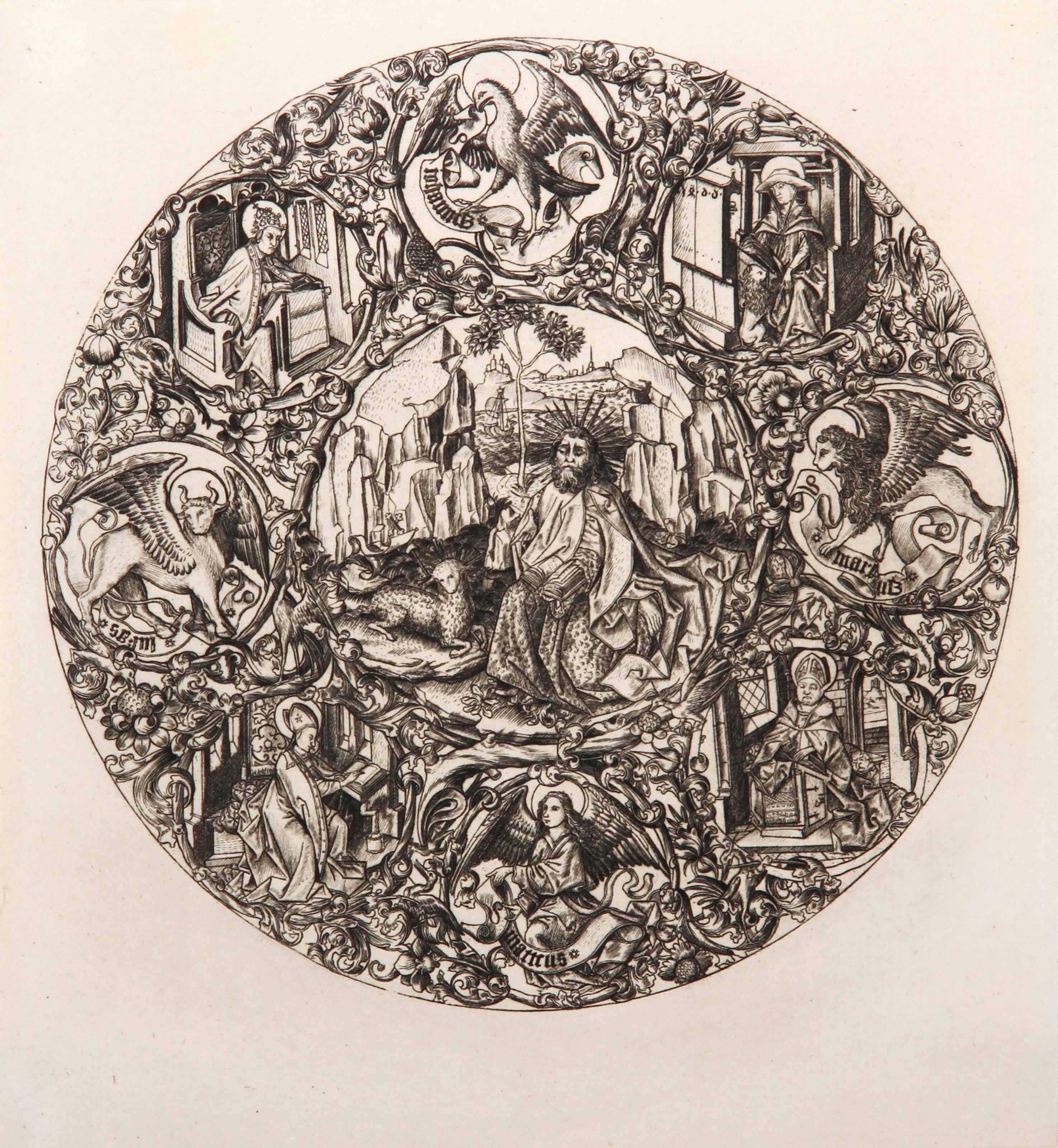 Maitre E.S., After by Amand Durand, German (1420 - 1468) - La Patene, Year: circa 1878, Medium: Heliogravure, Size: 8  x 7.5 in. (20.32  x 19.05 cm), Printer: Amand Durand, Description: French Engraver and painter Charles Amand Durand, (1831-1905)