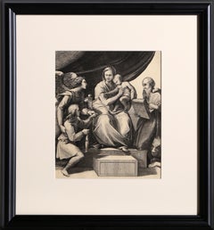 Antique La Vierge au Poisson (d'apres Raphael), Heliogravure by Marco Dente
