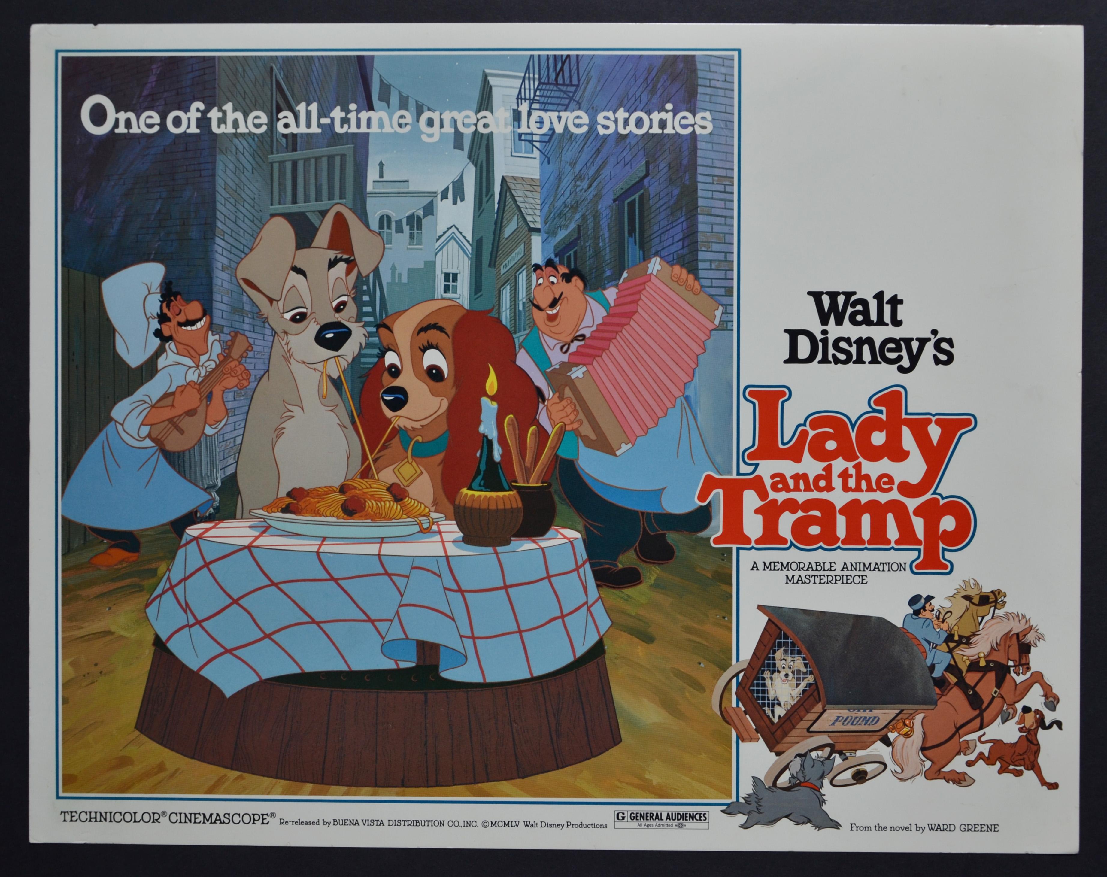 Unknown Interior Print - „Lady and the Tramp“ Original Lobby Card of Walt Disney’s Movie, USA 1955.