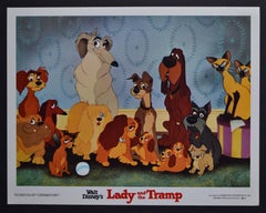 Vintage „Lady and the Tramp“ Original Lobby Card of Walt Disney’s Movie, USA 1955.
