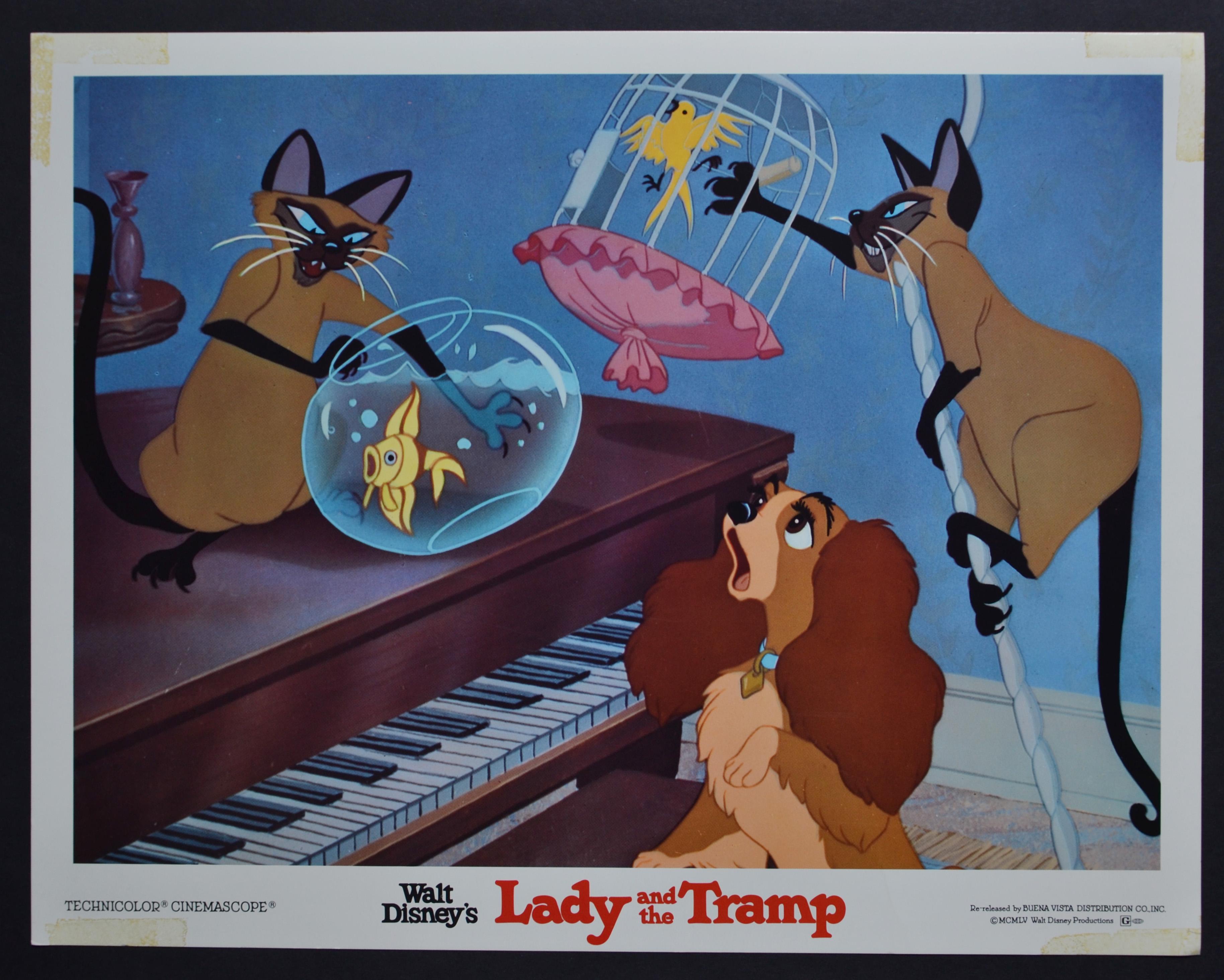 Unknown Interior Print - „Lady and the Tramp“ Original Lobby Card of Walt Disney’s Movie, USA 1955.