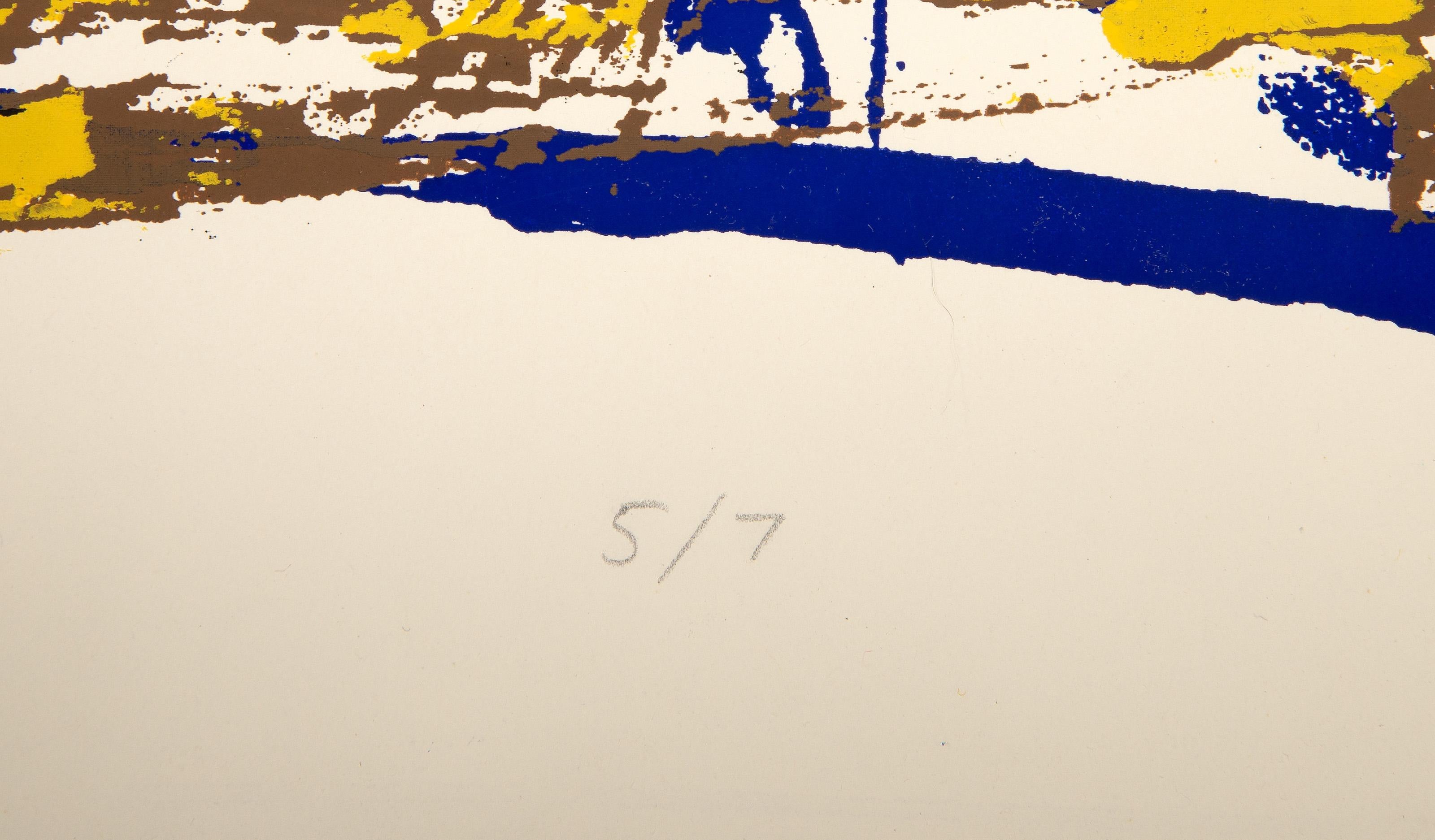 Lagoon, Abstrakt-expressionistischer Siebdruck von Peter Kalen im Angebot 1