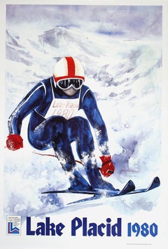 Lake Placid Winter Olympics 1980 Original Vintage Poster by John Gallucci