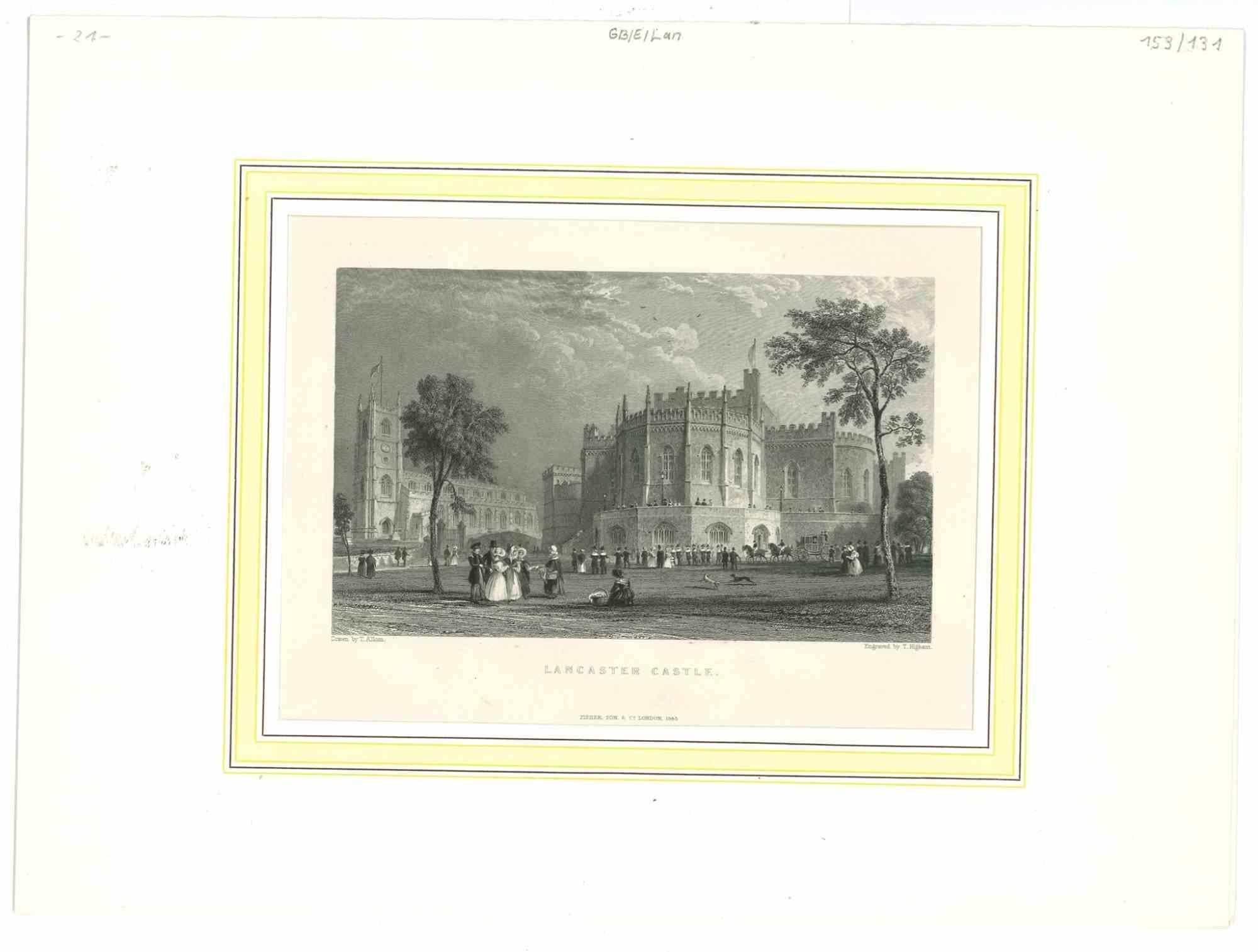 Unknown Landscape Print - Lancaster Castle - Original Lithograph - Mid-19th Cent