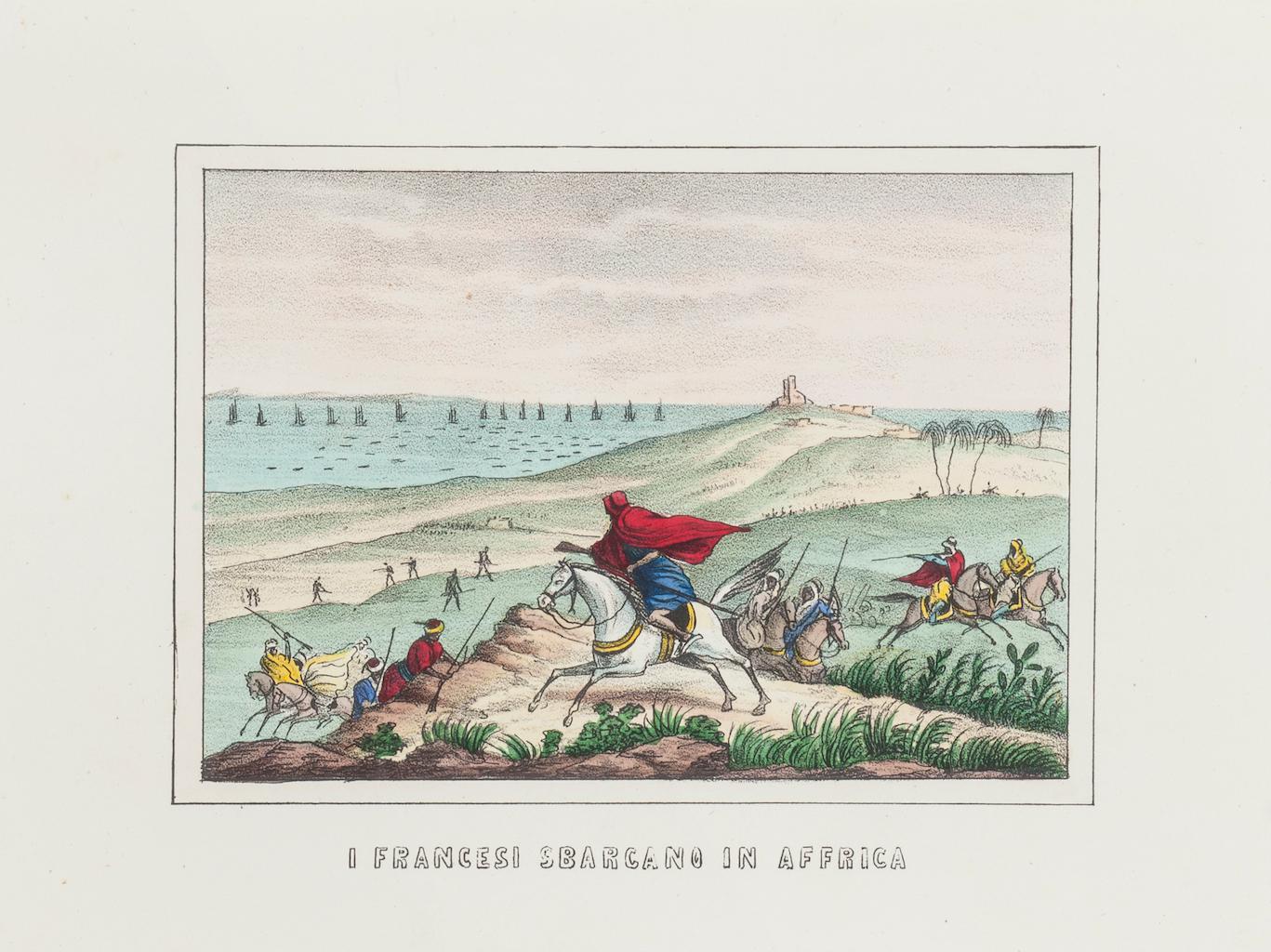 Landing of the French in Africa - Original Lithograph - 1846