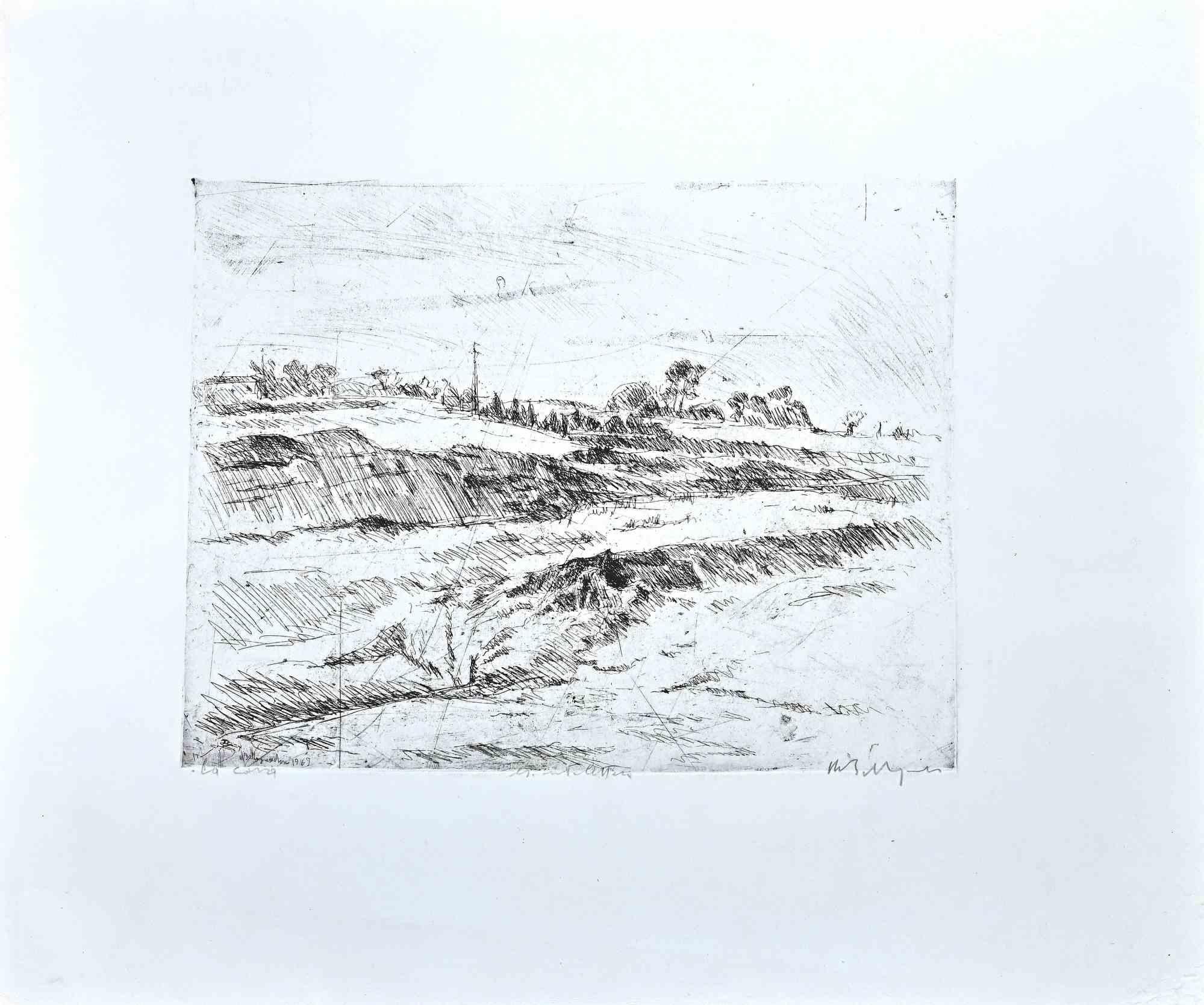 Unknown Figurative Print - Landscape - Etching - Mid-20th Century