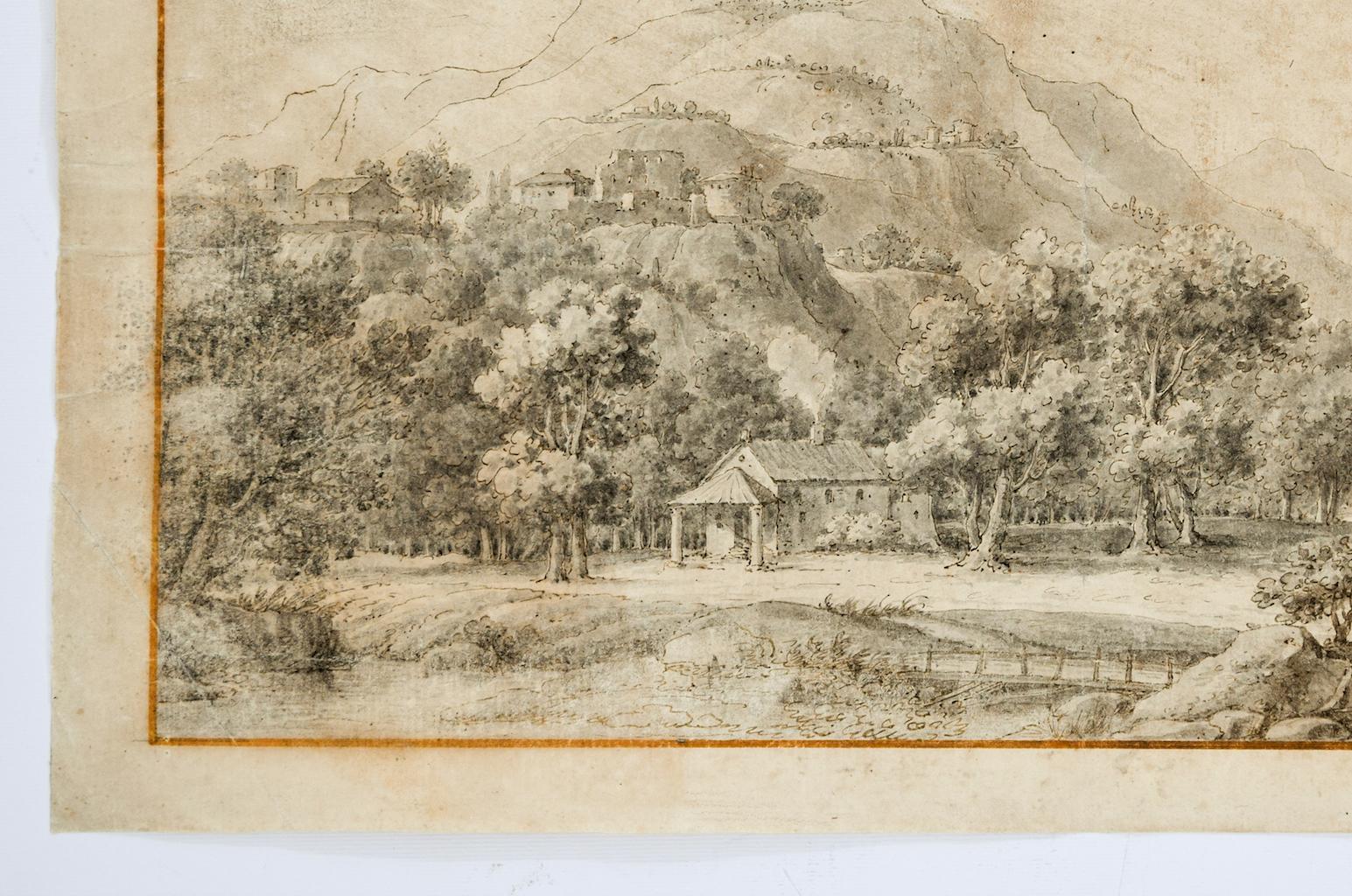 Landschaft - Radierung  – 18. Jahrhundert – Print von Unknown