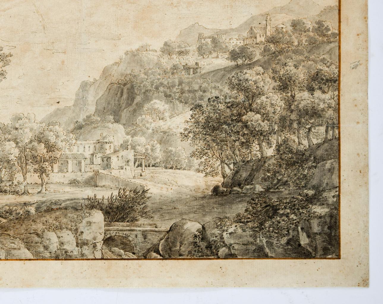 Paysage - Gravure  XVIIIe siècle - Maîtres anciens Print par Unknown