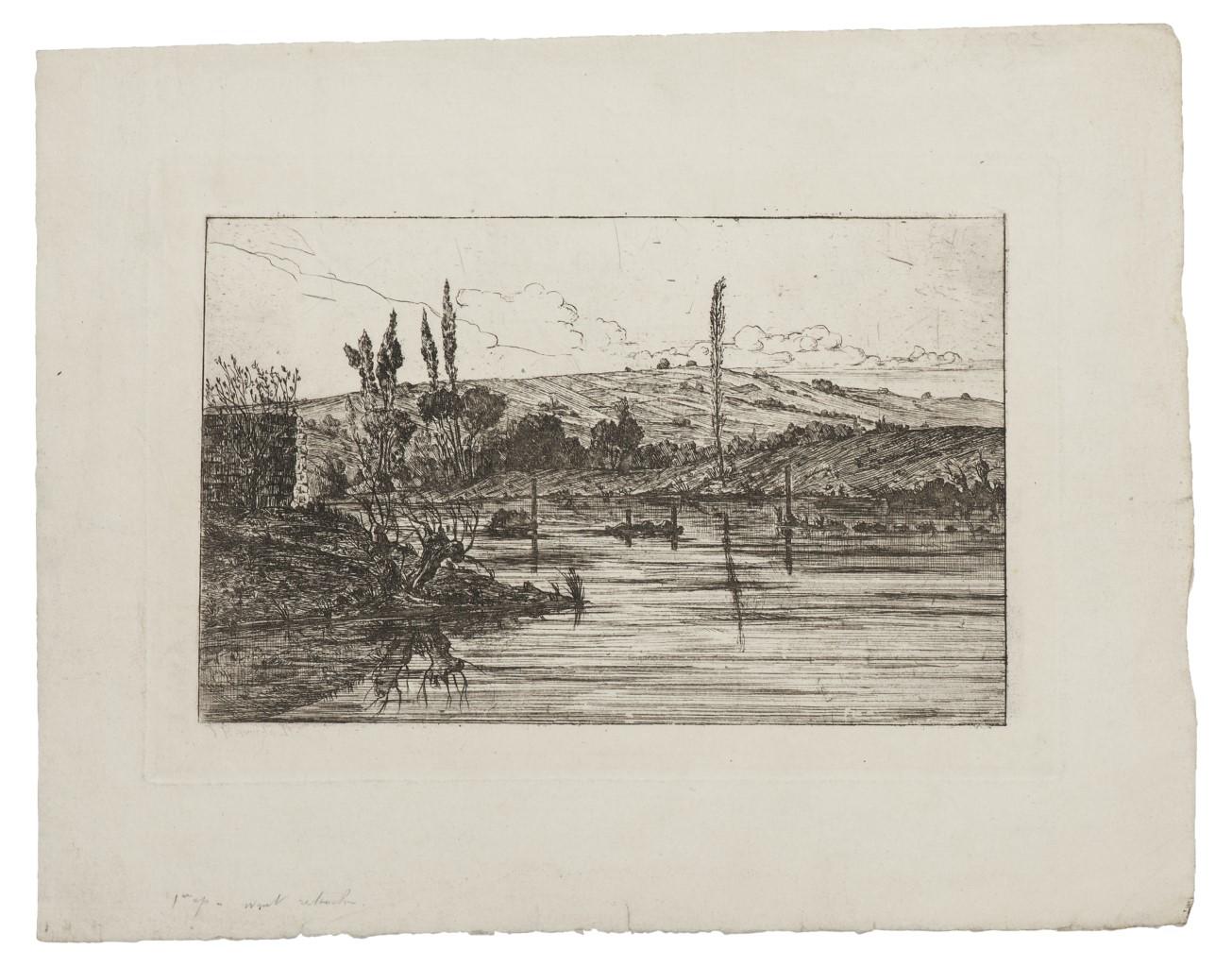 Unknown Landscape Print – Landlandschaft - Original-Radierung - 19. Jahrhundert