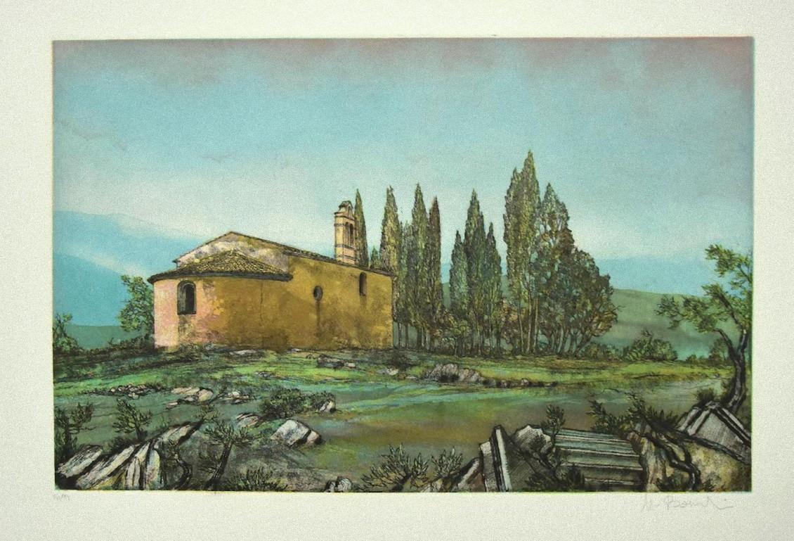 Landscape - Original Etching - Mid-20th Century