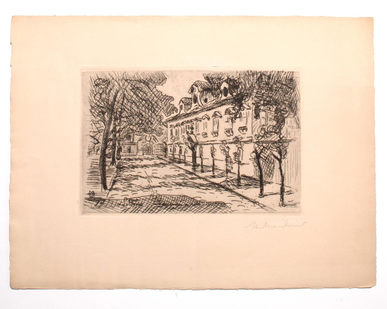 Landscape - Original Etching on Paper - 1927