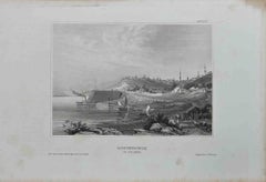 Landschaft – Original Lithographie, 1856