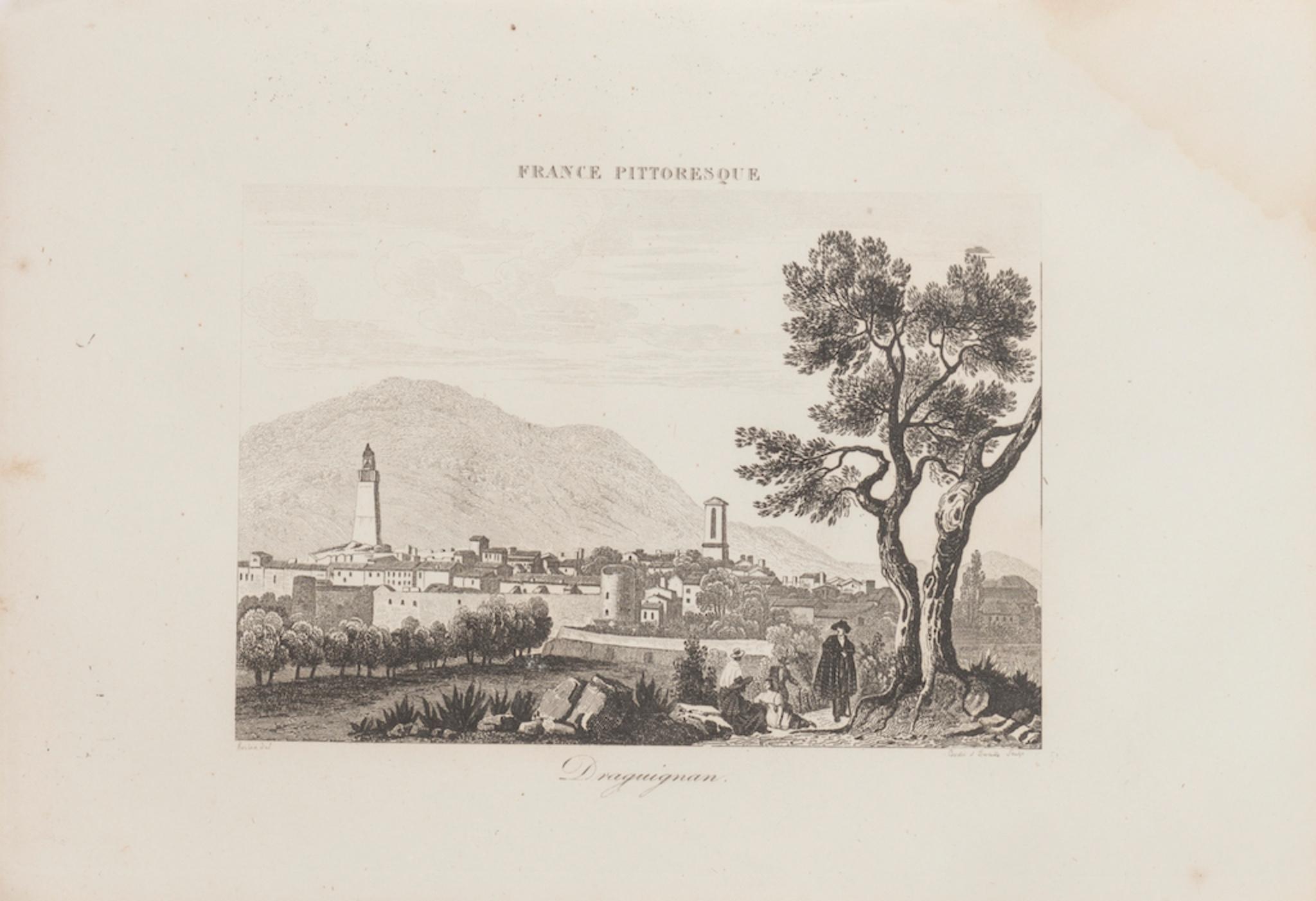 Unknown Figurative Print - Landscape - Original Lithograph  - 19th Century