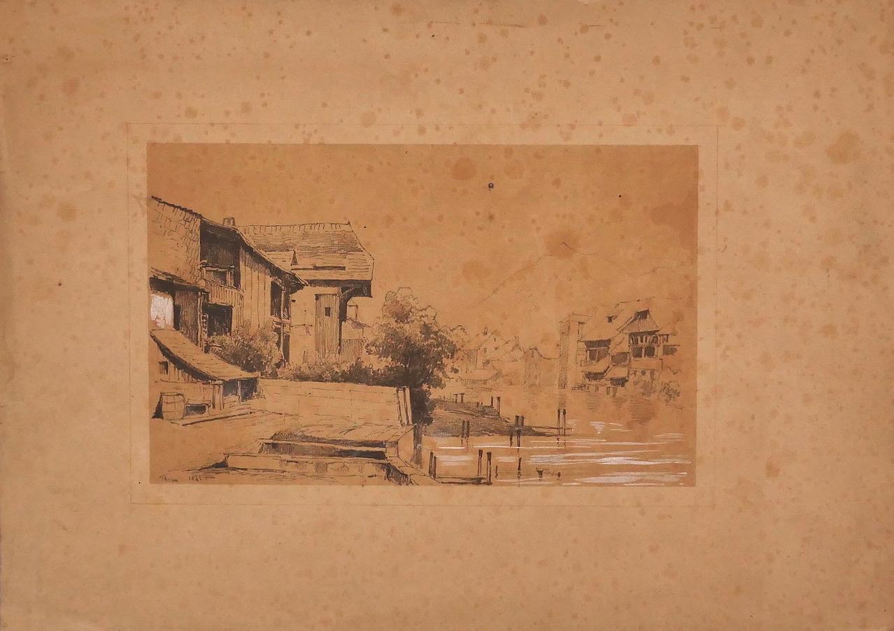 Unknown Figurative Print - Landscape - Original Print on Paper - 19th Century