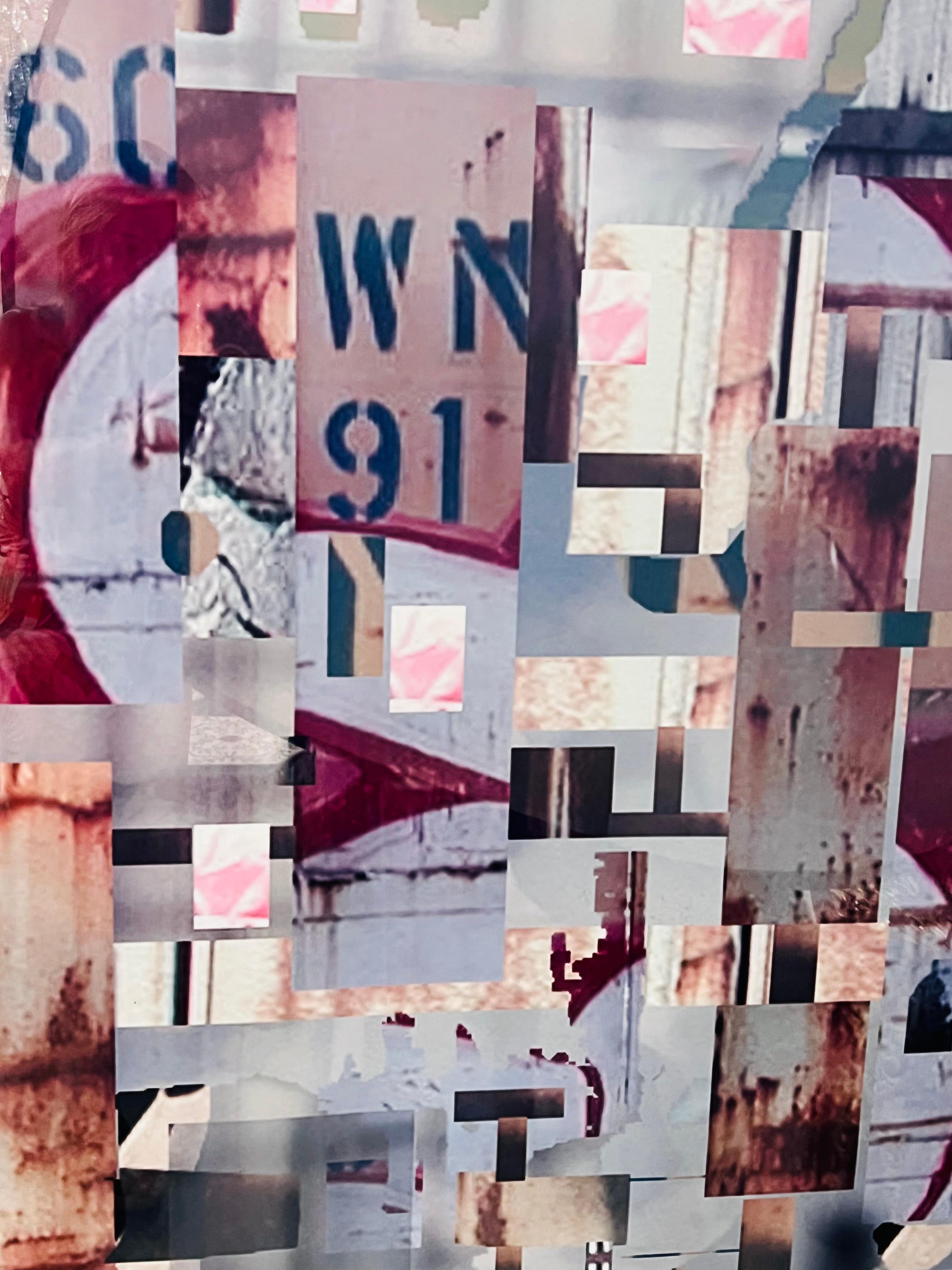 Großer Mixed-Media-Collage-Druck mit dem Titel „Metropolis“, gerahmt – Print von Unknown