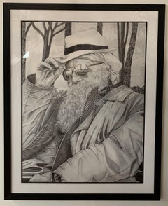 Large Portrait of a Man in Black and While Print, Signed and Numbered by Artist