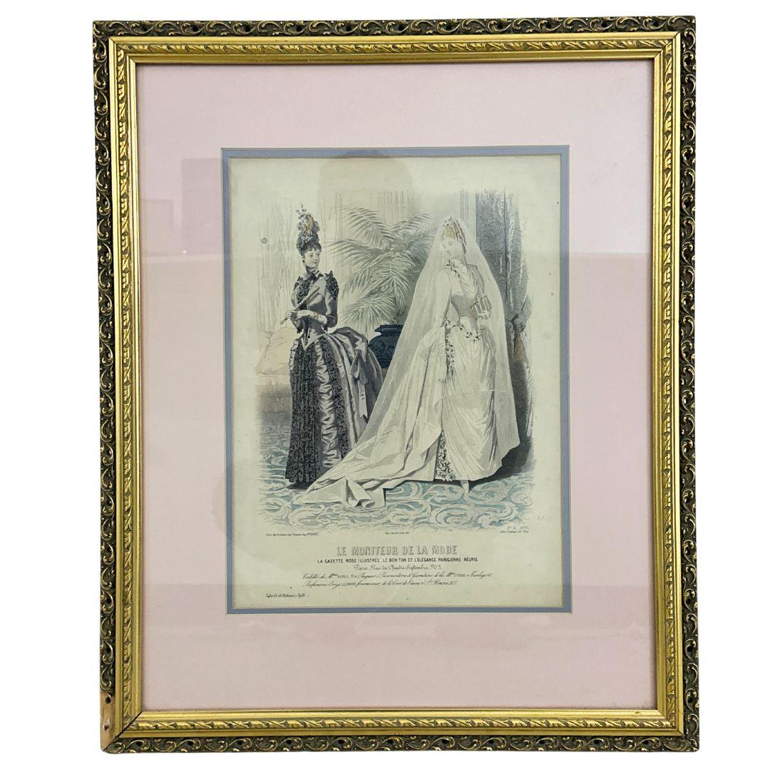 Large Victorian French La Mode Lithograph Print