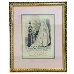 Antique Large Victorian French La Mode Lithograph Print