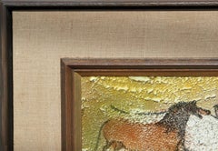 "Lascaux Caves / The Great Hall of Bulls" Abstract Cave Painting on Porcelain