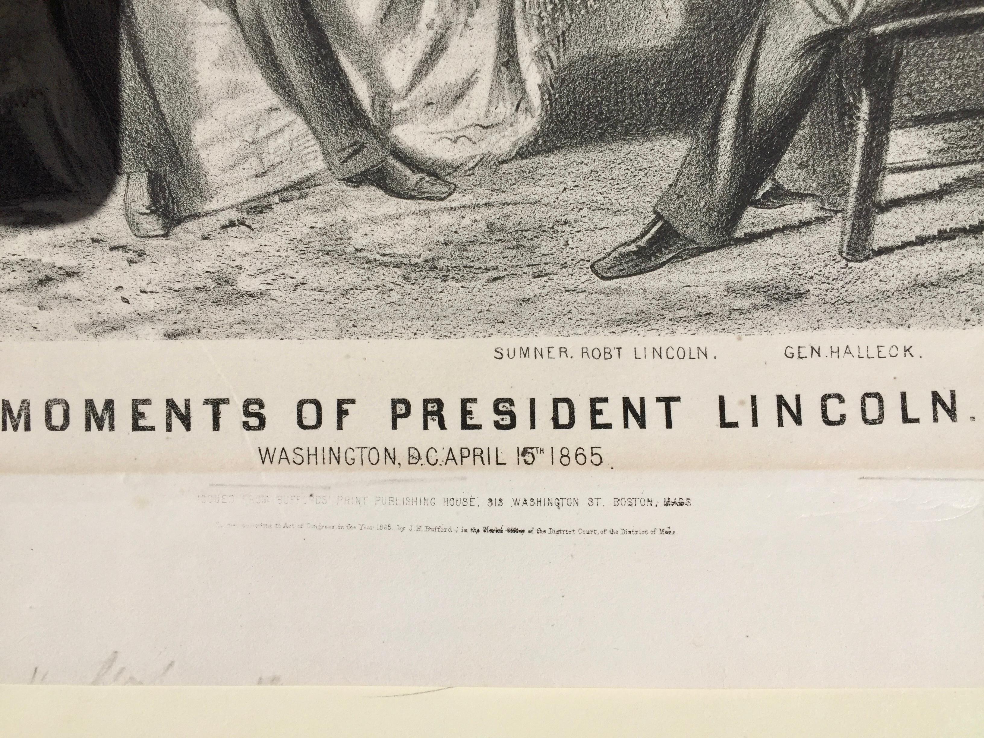 LAST MOMENTS OF PRESIDENT LINCOLN - Print by Unknown