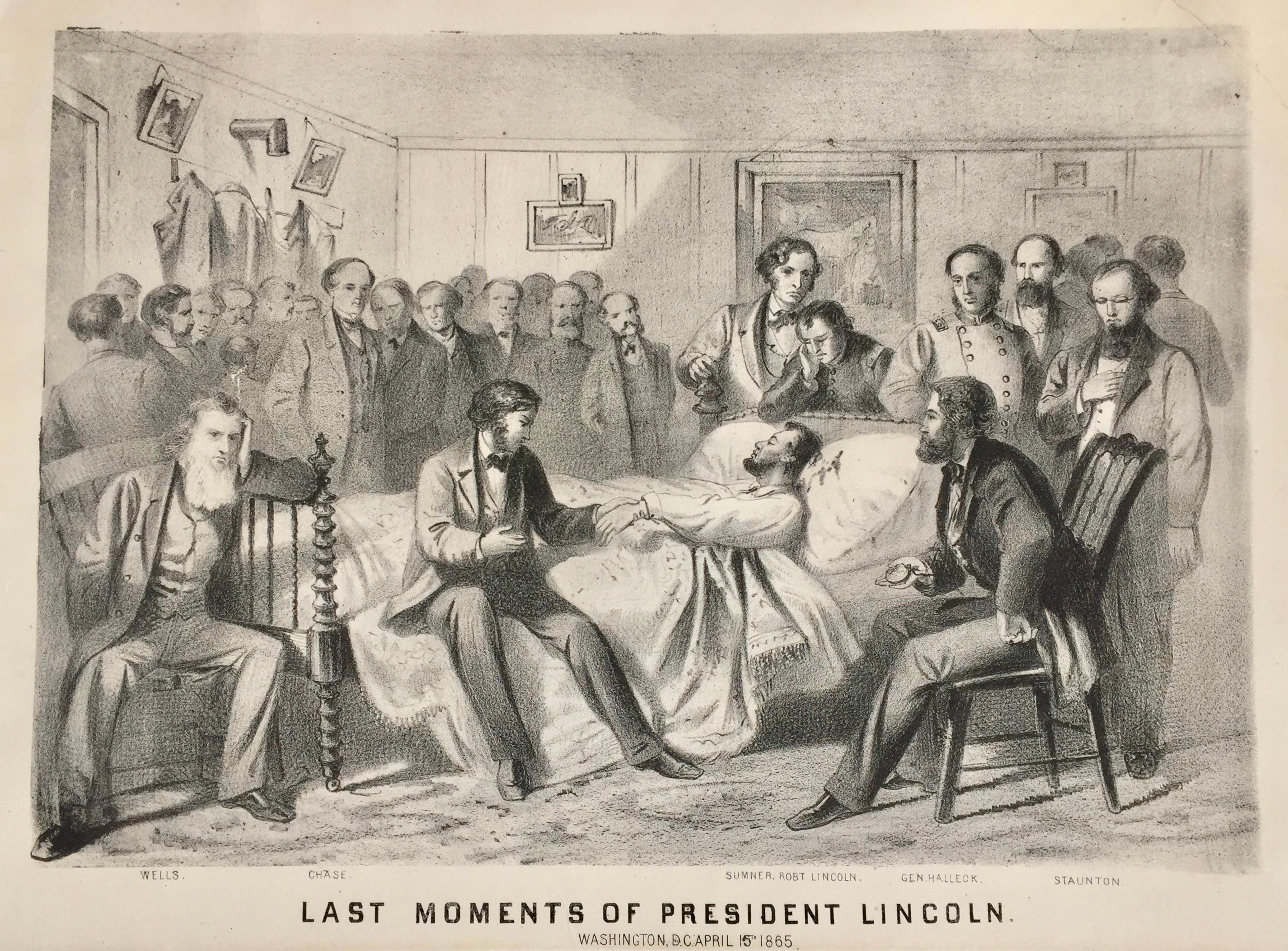 Unknown Figurative Print - LAST MOMENTS OF PRESIDENT LINCOLN